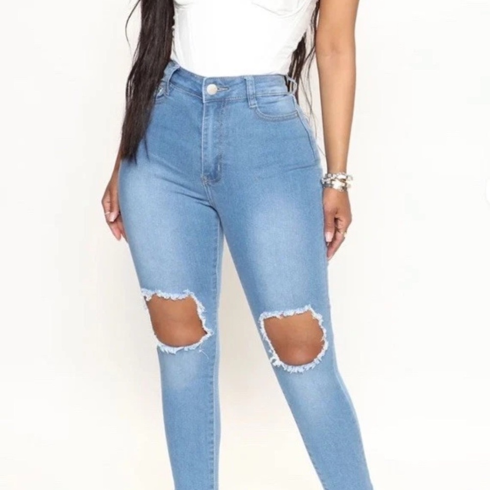 Fashion Nova Blue Dream High Rise Skinny Jeans Size 11